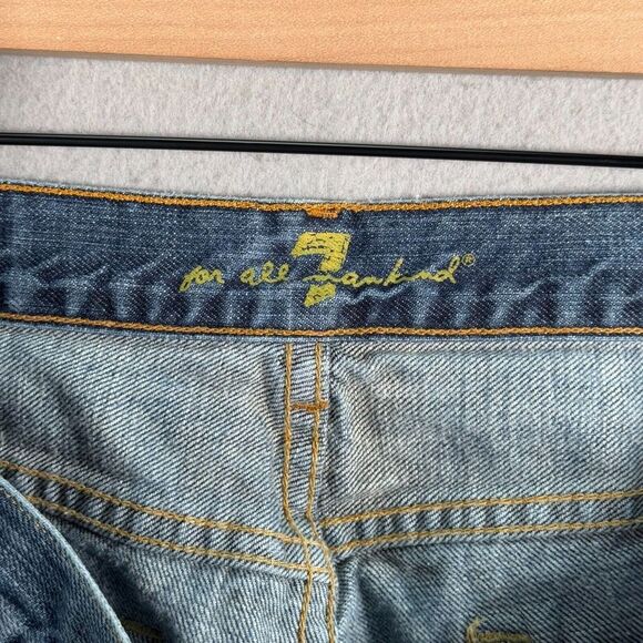 7 For All Mandkind A Pocket Jeans Women 32 Straight Leg Blue Medium Wash Relaxed - Picture 11 of 15